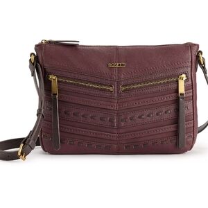 Rosetti Merlot Crossbody Bag with Gold Accents
